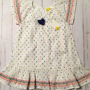 Mini Boden NWT Embroidered Trim Dress Size 2-3Y